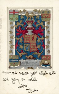 Spojené království Velké Británie a Irska a Kanadské dominium (barevná litografie) od European School