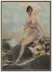 Thetis, mořská nymfa z řecké mytologie (barevná litografie) od European School