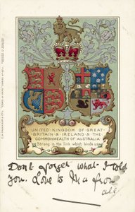 Spojené království Velké Británie a Irska a Australské společenství (barevná litografie) od European School