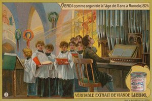 Verdi hrající na varhany v Roncole od European School