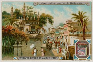 Pohled na ulici v Hajdarábádu od European School