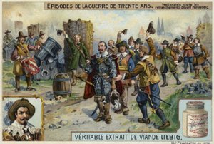 Valdštejn na návštěvě zákopů před Norimberkem, 1632 od European School