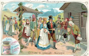 Svatební průvod v Norsku (chromolitho) od European School