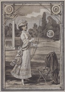 Žena, která dělá lukostřelbu (litho) od European School