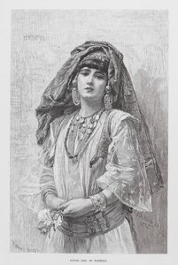 Mladá dívka z Tlemcenu (rytina) od European School