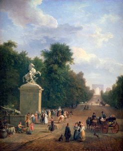 Vchod do Champs-Élysées, c1804-1836 od Eustache Francois Duval