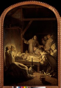 Život svatého Bruna: Smrt svatého Bruna dne 6/10/1101 od Eustache Le Sueur