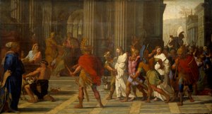 Svatá Gervais a svatá Protais přivedení před Astasia, odmítají obětovat Jupiterovi od Eustache Le Sueur