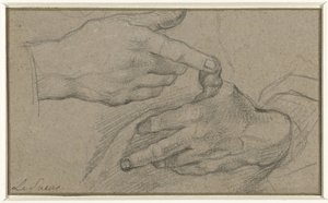Studie dvou rukou od Eustache Lesueur