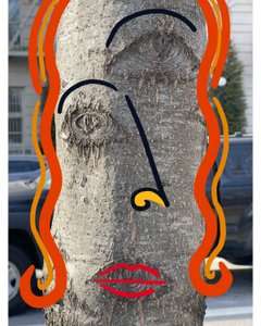 Ilustrace obličeje stromu pomocí fotografie a kresby Brooklyn (digitální umění) od Evan Sklar