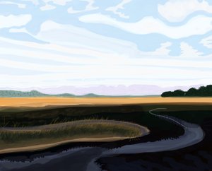 Low Country, 2016 (ručně kresleno na iPadu tužkou Apple) od Evan Sklar