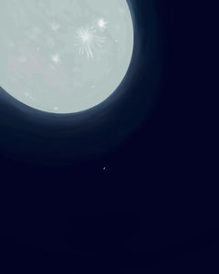 Měsíc a Saturn, cca 2020-24 (digitální umění) od Evan Sklar