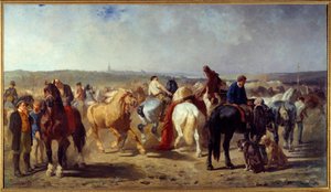 Obraz The Horse Fair od Evariste Luminais (1822-1896) 1861 Nantes, Museum of Fine Arts