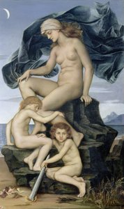Spánek a smrt, děti noci, 1883 od Evelyn De Morgan