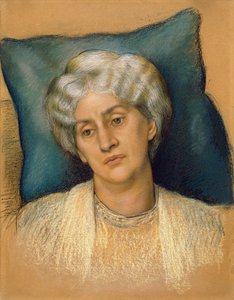 Studie pro „Přesýpací hodiny“: portrét paní William Morris. c.1904-05 (pastel na papíře) (studie 28828)