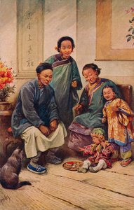 A Baby Boys Birthday, c1910 od Evelyn Elizabeth Hardy
