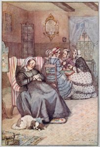 Ilustrace pro Cranford od paní Gaskell (barevné lito) od Evelyn Paul