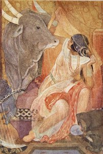 Zrada Bitouovy ženy, ilustrace z „Mýtů starověkého Egypta“ od Lewise Spence od Evelyn Paul