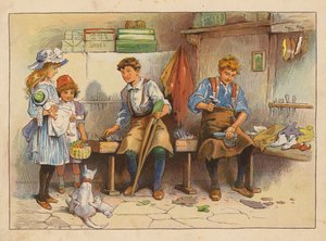 Malí dělníci: (barevná litografie) od Evelyn Stuart Hardy