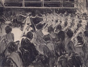 Kabaretní scéna (uhel na připravené papírové desce) od Everett Shinn