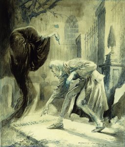 Duch nadcházejících Vánoc: Ebeneezer Scrooge od Everett Shinn