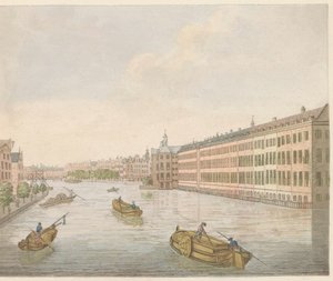 Pohled na Binnen-Amstel, asi 1810-1813 Vue du Blaauwe-Brug, cena de l