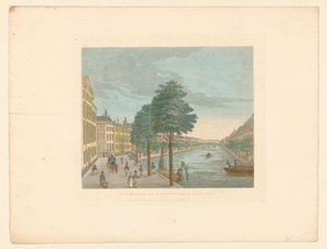 Pohled na Herengracht na Spiegelstraat v Amsterdamu Vue du Heere-Gracht, cena du Spiegel-Street jusqu