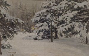 Zima na ostrovech Petrohrad, 1912 od Evgeni Ivanovich Stolitsa