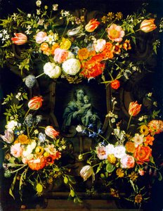 Madonna obklopená květinami, 1662