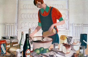 Making the Empire Christmas Pudding, c. Barevná litografie 20. let 20. století od FC Harrison