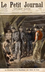 Felix Faure (1841-99) prezident republiky, v dolech u Lens, z Le Petit Journal, 11. prosince 1898