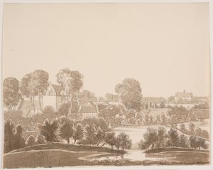 "V Ørbæk, v pozadí Ørbæklunde. Funen 1833" od F.M.E. Fabritius de Tengnagel