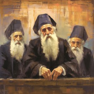 Portrétní malba náboženské starší duchovních, plátno umělecké výtisky od F. Abderrahim