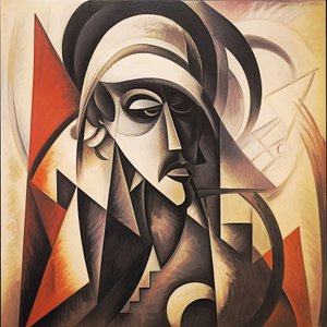 Portugalsko abstraktní design ve figurativním kubistickém stylu tváře, Wall Art | Obrazy na plátně