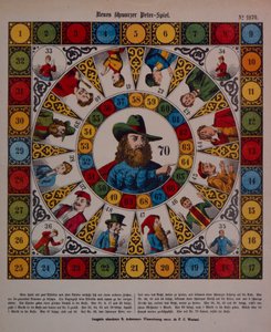 Game of Schwarzer Peter, or Black Peter, velké noviny vydané nakladatelstvím Ackermann, Wissembourg od F. C. Wentzel