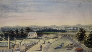 Pohled z mostu na železniční stanici, Lingfield, Surrey při pohledu na Crowhurst od F. J. P.