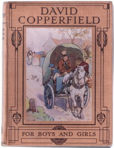 Návrh přední obálky, ilustrace od Davida Copperfielda, 1914