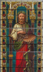 Okno s výstavou Apelles od F. Nicolas