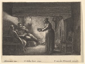 Satyr a rolník, 1644. od F van den Wyngarde