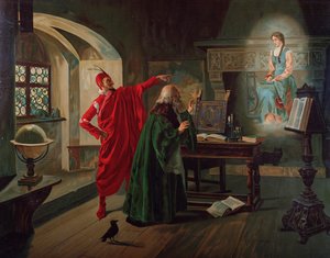 Markétka, Faust a Mefisto Scéna z Fausta od Charlese Gounoda (1818-1893) kolem roku 1900