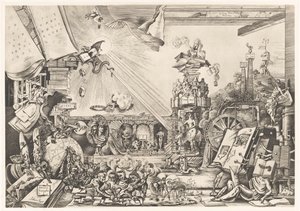 Surrealistické představení Librorum Triumphus (název na objektu) od Fabius von Gugel (signed by artist)