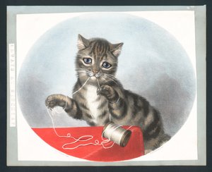 Always at Mischief - viktoriánské blahopřání (chromolitho) od Fanny Corbaux