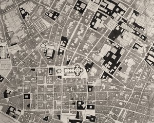 Mapa Florencie, detail, 1843 a 1866 detail rytiny 100310
