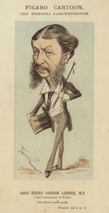 Lord Henry Gordon-Lennox, britský konzervativní politik a ministr vlády v administrativě Benjamina Disraeliho (barevné lito) od Faustin (b.1847)