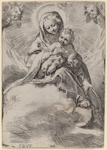 Madonna v oblacích. od Federico Barocci