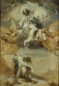 Svatý Dominik de Guzman přijímající růženec, c1588 od Federico Barocci
