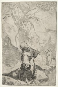 Svatý František přijímá stigmata. od Federico Barocci