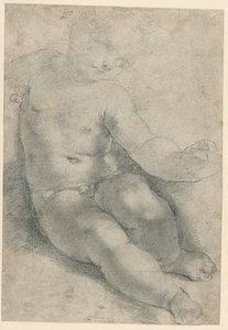 Studie dítěte v Madoně od S. Simone (recto); studie krajiny (verso) od Federico Barocci
