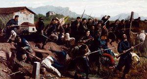 Bitva u Varese, kolem roku 1862 (olej na plátně)