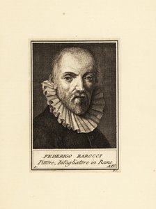 Portrét Federica Barocciho (cca 1535-1612), italského renesančního malíře a grafika od Federico Fiori (after) Barocci or Baroccio